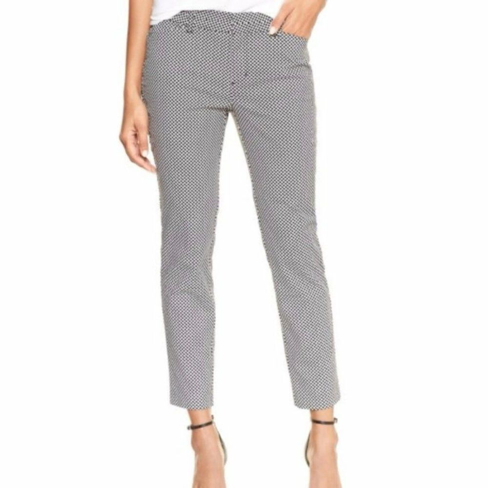 Khakis By Gap Slim City Cropped Pants Black Cream Women Size 8‎